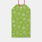 グリーンかわいらしホワイトスノーフレークスクリスマスホリデー ギフトタグ (裏面)