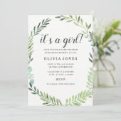 グリーンかわいらしボホリースベビーシャワー招待状 招待状 (スタンド正面)