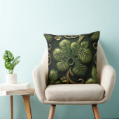 グリーンかわいらし&金ゴールドアイルランドケルト結び目模様 クッション (椅子)