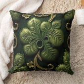 グリーンかわいらし&金ゴールドアイルランドケルト結び目模様 クッション (ブランケット)