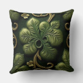 グリーンかわいらし&金ゴールドアイルランドケルト結び目模様 クッション (裏面)