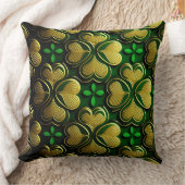 グリーンかわいらし&金ゴールドアイルランドケルト結び目模様 クッション (ブランケット)