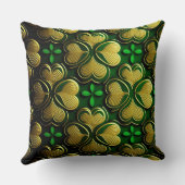 グリーンかわいらし&金ゴールドアイルランドケルト結び目模様 クッション (裏面)
