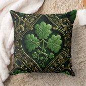 グリーンかわいらし&金ゴールドアイルランドケルト結び目模様 クッション (ブランケット)