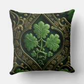 グリーンかわいらし&金ゴールドアイルランドケルト結び目模様 クッション (裏面)