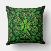 グリーンかわいらし&金ゴールドアイルランドケルト結び目模様 クッション (裏面)