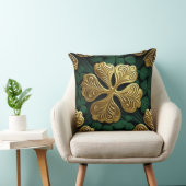 グリーンかわいらし&金ゴールドアイルランドケルト結び目模様 クッション (椅子)