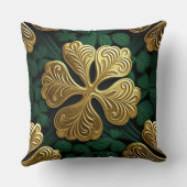 グリーンかわいらし&金ゴールドアイルランドケルト結び目模様 クッション (裏面)