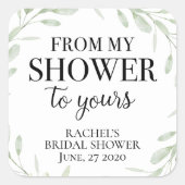 グリーンがあなたのシャワーに届きます ブライダル スクエアシール (正面)