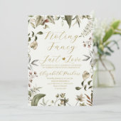 グリーンがあるだけ シンプルなおしゃれな愛の駆け落ち結婚式 招待状 (スタンド正面)