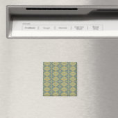 グリーンがかったレトロビンテージパターン マグネット (インサイチュ (食洗機))