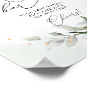 グリーンがかった葉のゴールドの花のミモザバー ポスター (角)