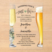 グリーンがかったNothing Fancy Just Loveの泡とお酒 アクリル招待状 (正面)