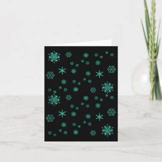 グリーンがかわいいクリスマスホリデーシーズンの雪の結晶 カード