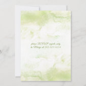 グリーンがフレームの水彩の飛沫の誕生日 招待状 (裏面)