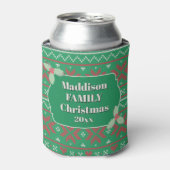 グリーンが基調のレトロなアグリークリスマスセーター 缶クーラー (缶正面)