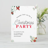 グリーンが彩るクリスマスパーティーのご招待 招待状 (スタンド正面)