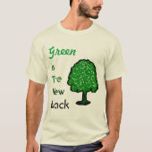 グリーンが新しいブラック Tシャツ (正面)