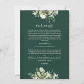 グリーンが永遠に幸せなパーティー ウェディング誓約 招待状 (裏面)