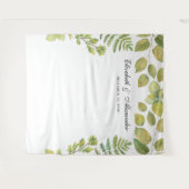 グリーンが美しい結婚式の背景。葉の背景 タペストリー (正面(横))