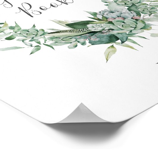 グリーンが茂るゲストブックサイン ポスター (角)