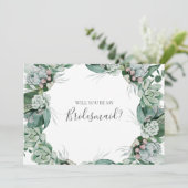 グリーンが茂る | 花嫁の伴娘へのプロポーズカード 招待状 (スタンド正面)