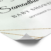 グリーンが豊かでゴールドの華やぎを添えた、ウェルカム・ブリダルシャワー ポスター (角)