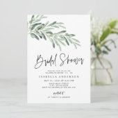 グリーンが豊かな地中海 オリーブの枝 ブライダルシャワー 招待状 (スタンド正面)