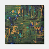 グリーンきらめくアートプロダクツbyレイチェル・ドレーザル マグネット (正面)