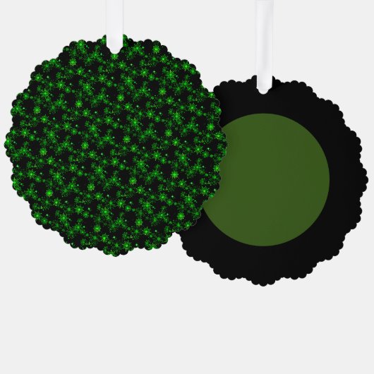 グリーンきらめくオーナメント紙 オーナメントカード (正面/裏面)