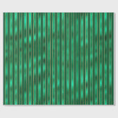グリーンきらめくサテンクリストライプのスマス ラッピングペーパー (フラット)