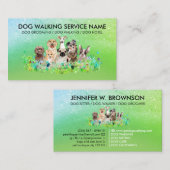 グリーンきらめくドッグウォーカー 名刺 (正面/裏面)
