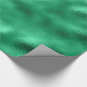 グリーンきらめくフォイルクリスマスホリデー ラッピングペーパー (角)