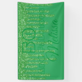 グリーンきらめく50と素晴らしい誕生日バナー 横断幕 (縦)