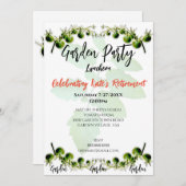 グリーンさくらんぼトマトフォトガーデンパーティの招待状 招待状 (正面/裏面)