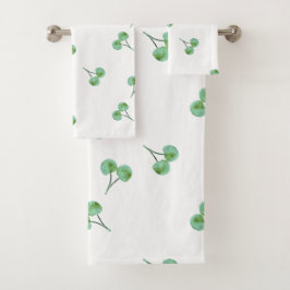 グリーンさくらんぼ バスタオルセット