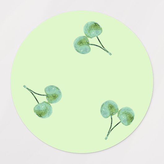 グリーンさくらんぼ ラベル (デザイン3)