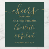 グリーンさんとゴールドさんの結婚記念日おめでとう ワインラベル (シングルラベル)