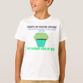 グリーンつや消しカップケーキキキズユーモア Tシャツ (正面)