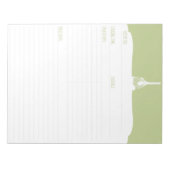 グリーンつや消しベーキングレシピメモ帳 ノートパッド (正面)