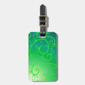 グリーンつる植物アイリッシュラックアイルランド植物フラワーアート ラゲッジタグ (正面縦)