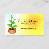 グリーンつる植物イエロープラント子供部屋名刺 名刺 (裏面)