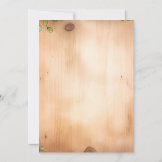 グリーンつる植物オンウッドセントパトリック結婚スデイ素朴 招待状 (裏面)