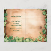 グリーンつる植物オンウッドセントパトリック結婚ズデイアイリッシュ ポストカード (裏面)