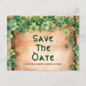 グリーンつる植物オンウッドセントパトリック結婚ズデイアイリッシュ ポストカード (正面)