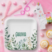 グリーンつる植物パーティープレート ペーパープレート (パーティー)