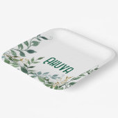 グリーンつる植物パーティープレート ペーパープレート (傾斜あり)