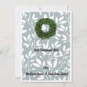 グリーンつる植物リーフファームハウスリースカントリーウェディング サンキューカード (裏面)