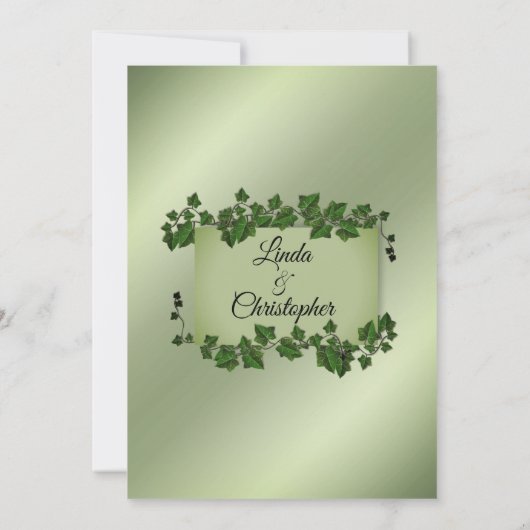 グリーンつる植物結婚式招待状 招待状 (裏面)