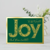 グリーンで世界に大きな喜び、金ゴールド 箔シーズンカード (立ち正面)